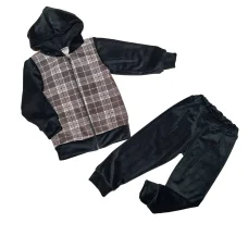 Костюм олімпійка+штани "Клітинка" коричнева