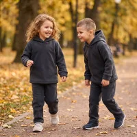 Теплий флісовий костюм для дітей чорний