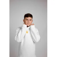 Худі графіт "Тризуб" (з вишивкою) білий