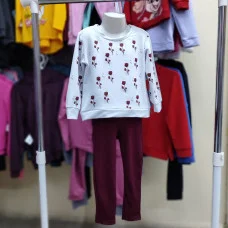 Костюм Кофта+лосіни "Квітковий" бордо