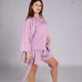 Комплект домашній 4-ка халат+футболка+штани+шорти бузковий 