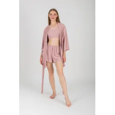 Комплект домашній 3-ка халат+топ+шорти "Мустанг"