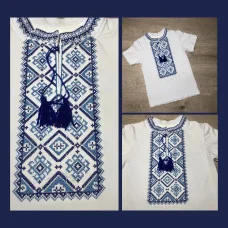 Класична вишиванка для хлопчика "Шкільна"синя