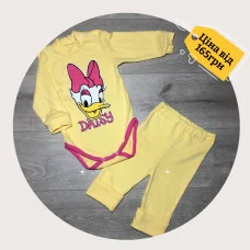 Ясельний комплект "DAISY" 2-х предметний (боді  + штанці). жовтий