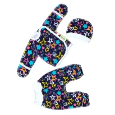 Комплект розпашонка+повзунки+шапочка "Зірки"