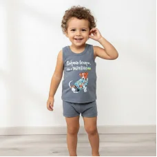 Майка + труси "Доброго вечора, ми з України (Патрон)" сірий