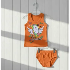 УЦІНКА Майка + труси "Єдиноріг с крилами" помаранчевий