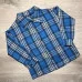 Лляна сорочка "Клітинка " для маленьких модників  синя