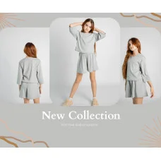 Костюм кофта+шорти  м'ята