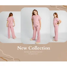 Костюм футболка+кюлоти "Designed wear" пудра