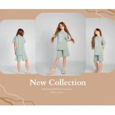 Костюм футболка+шорти "More music" м'ята