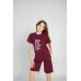 Костюм футболка+шорти "More music" бордо
