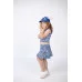 Костюм "Квітчастий" топ+спідниця синій мустанг