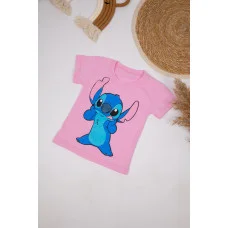 Футболка дитяча "Стіч"рожева