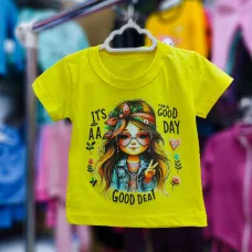 Футболка для дівчаток "Дівчина Good day"жовта