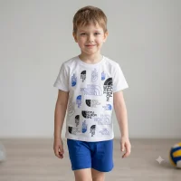 Костюм футболка+шорти "The north face"  синя без друку на шортах