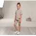 Ідеальний базовий костюмчик на літо з нашивкою "Designed wear"  мокко