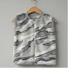 Жилет на замочку (махра набивна) сірий Зебра