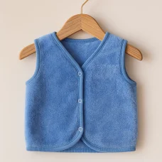 Жилет на кнопках (махра набивна) блакитний УЦІНКА