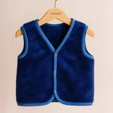 Жилет на кнопках (махра набивна) синій