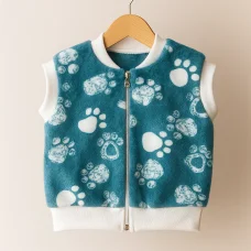 Жилет на замочку (махра набивна) бірюзові Лапки