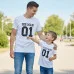 Сімейні футболки білі для тата і сина з куліру – прямий друк " Big man and little man"