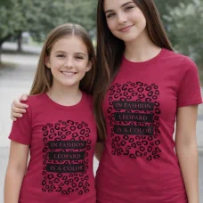 Футболка жіноча, підліткова приталена "Leopard" малина