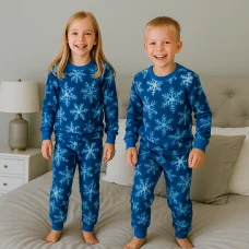 Піжама Новочічна "Сніжинки" блакитна