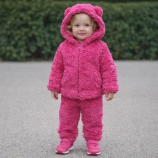 Костюм олімпійка +штани " Тедді" рожевий  з вушками