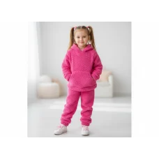 Костюм худі  з карманом +штани "Тедді"  рожевий