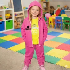 Костюм олімпійка+футболка+штани "Princess" рожевий