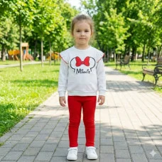 Костюм реглан + лосини "Мінні "червоний