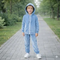 Дитячий велюровий костюм  небесно-блакитний