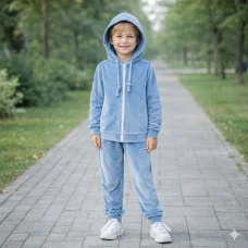 Дитячий велюровий костюм  небесно-блакитний