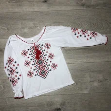 Вишиванка для дівчинки "Геометрія червоно-чорна"