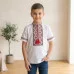 Вишиванка для хлопців біла з червоним короткий рукав