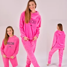 Махрова піжама «MEOW» рожева