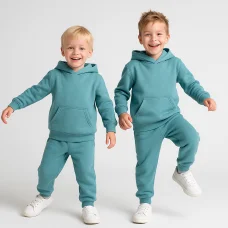 Костюм худі+штани сіро-синій