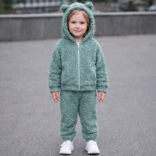 Костюм олімпійка +штани " Тедді" м'ята з вушками