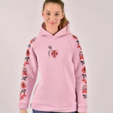 Худі рожевий "Українка" (з принтом)