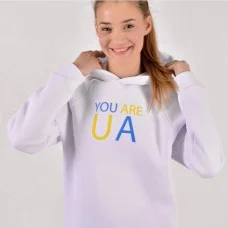 Худі білий "You are UA" (з принтом)