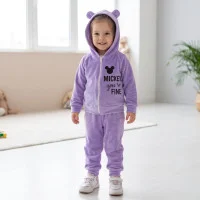 Дитячий  костюм "Mickey" велюр з утепленням бузок