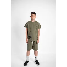 Костюм футболка+шорти "YOU MUST BELIEVE" хакі