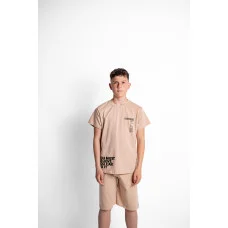 Костюм футболка+шорти "YOU MUST BELIEVE" беж