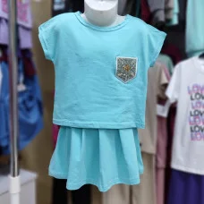 Костюм футболка+спідниця "Золота бджола" блакитний