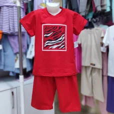 Костюм футболка+шорти "Зебра" червоний