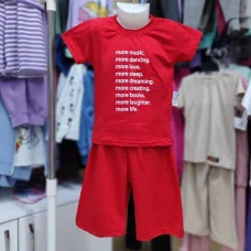 Костюм футболка+шорти "More music" червоний