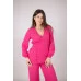 Костюм (блуза на запах+кюлоти) рожевий