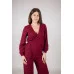 Костюм (блуза на запах+кюлоти) бордо