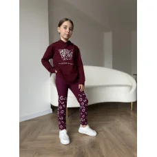 Костюм Кофта+лосини "Little Lepard" бордо